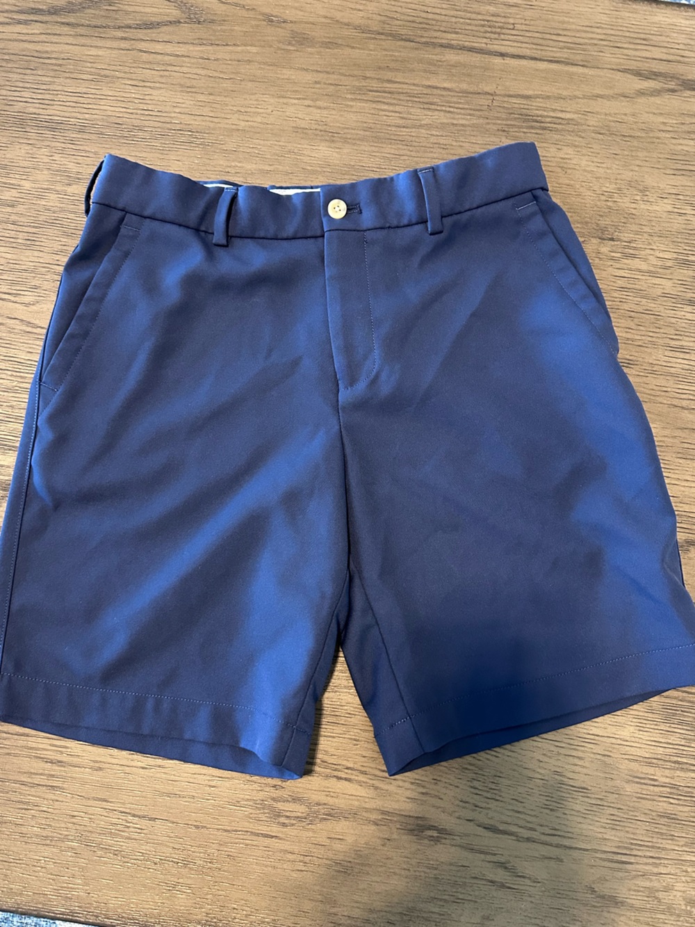 Peter Millar boys navy Blue Flat-Front Performance Shorts
